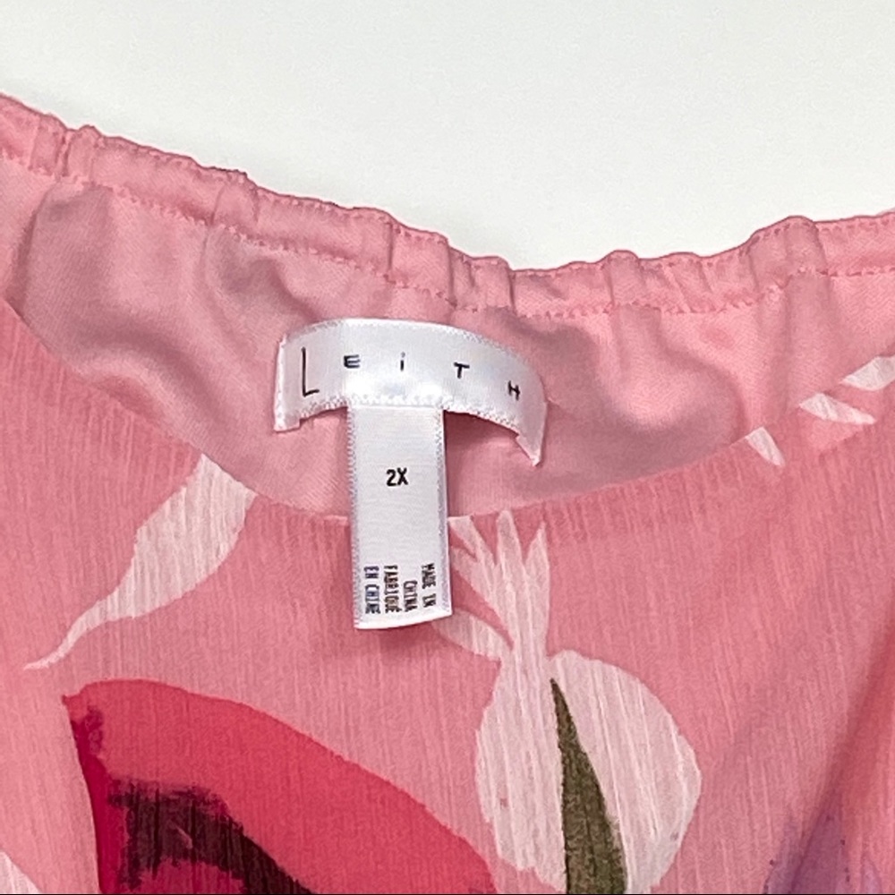 LEITH Floral Ruffle Crop Tank Top - Picture 4 of 5